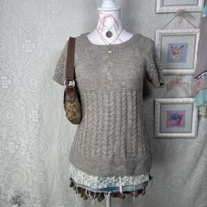 vintage baby doll cable knit sweater